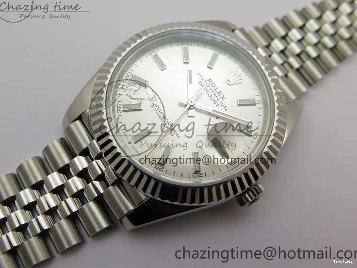 MiroTime 0101 SoftTouch DateJust 41 126334 ZF 1:1 Best Edition 904L Steel Silver Dial Stick Marker on Jubilee Bracelet A 2437